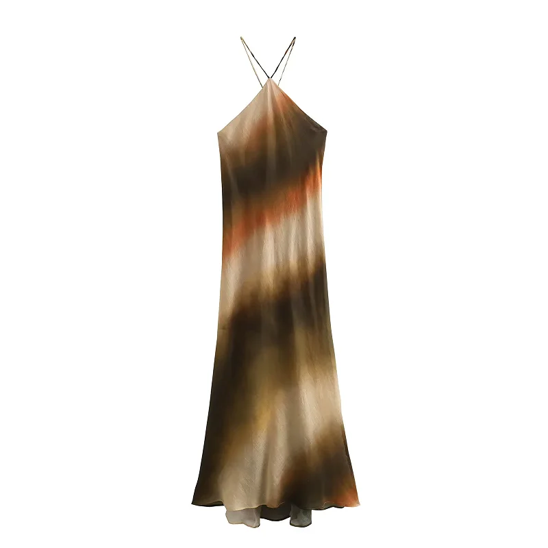 Bloom ™ |  Elegante Tie-Dye Halter Midi-jurk - Image 5