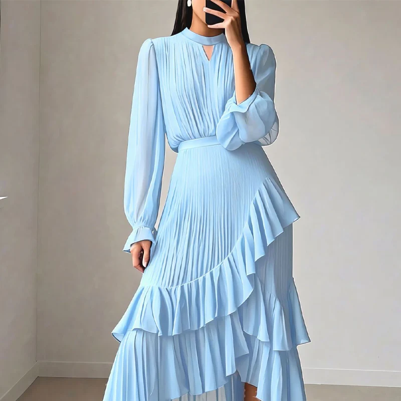 Berit™ | Luxe Plissé Midi Jurk – Elegante Beweging & Tijdloze Vrouwelijkheid - Image 3