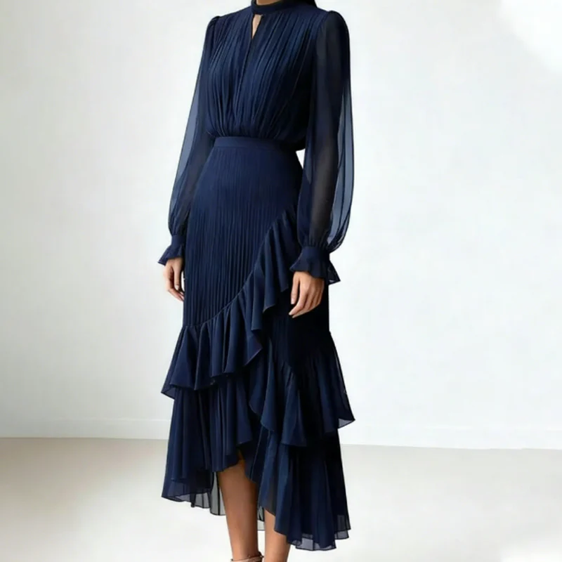 Berit™ | Luxe Plissé Midi Jurk – Elegante Beweging & Tijdloze Vrouwelijkheid - Image 7