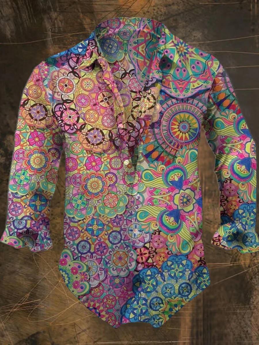 Bloom™ | Boho Mandala Overhemd – Kleurrijke Stijl & Vrije Uitstraling