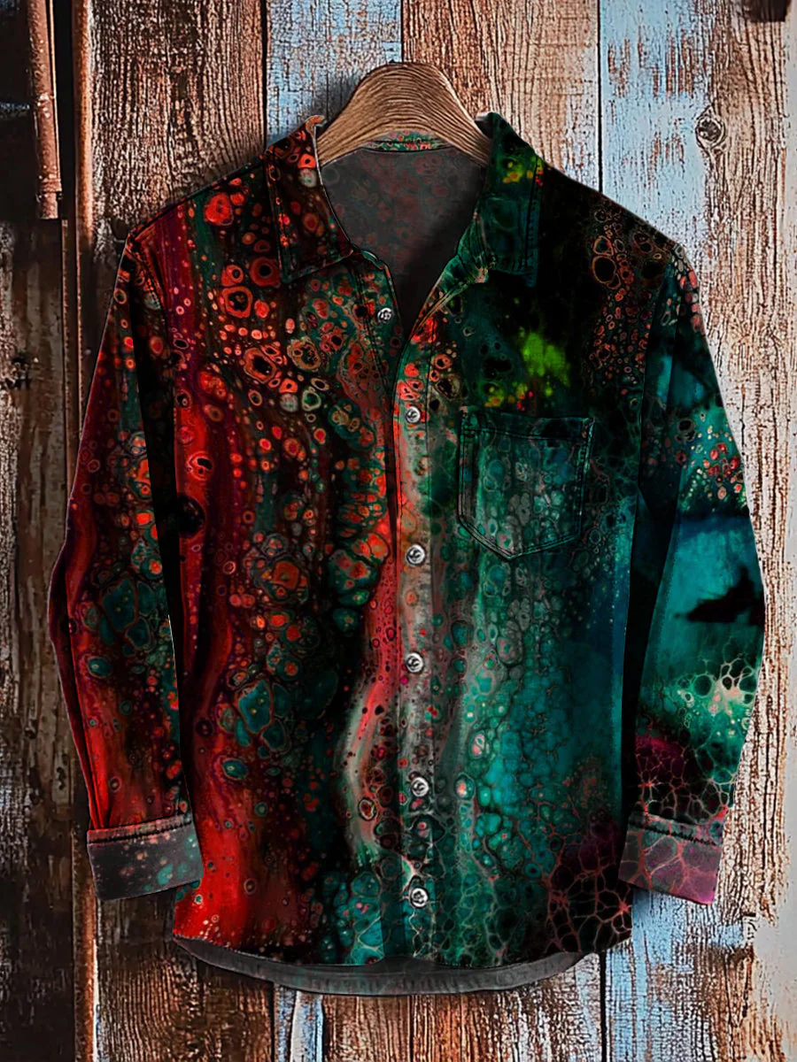 Bloom™ | Diep Abstract Overhemd – Vloeiende Kleuren & Expressieve Stijl - Image 3