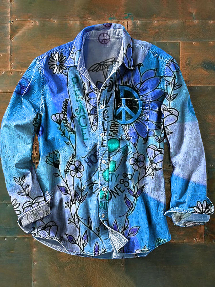 Bloom™ | Peace Print Overhemd – Vrolijke Stijl & Vrije Uitstraling - Image 2