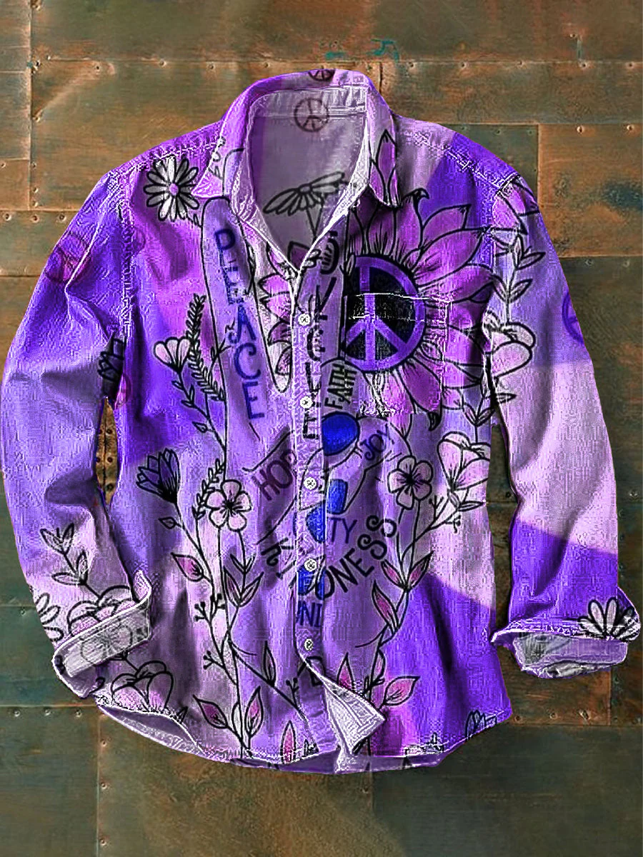 Bloom™ | Peace Print Overhemd – Vrolijke Stijl & Vrije Uitstraling - Image 3