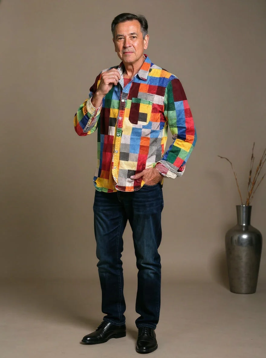 Bloom™ | Regenboog Ruit Overhemd – Levendige Kleuren & Moderne Stijl - Image 2