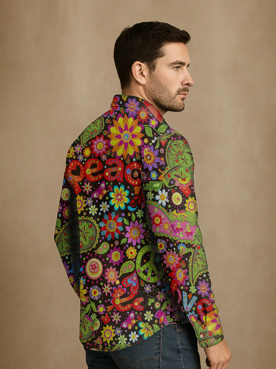 Bloom™ | Retro Hippie Overhemd – Kleurrijke Stijl & Vrije Uitstraling - Image 3
