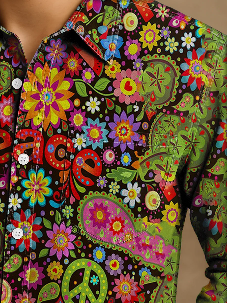 Bloom™ | Retro Hippie Overhemd – Kleurrijke Stijl & Vrije Uitstraling - Image 4