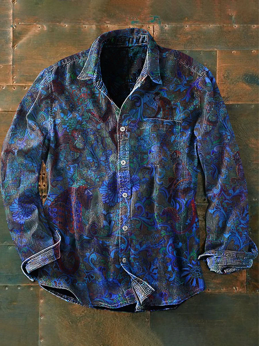 Bloom™ | Verfijnd Bloemenprint Overhemd – Diepe Kleuren & Tijdloze Stijl