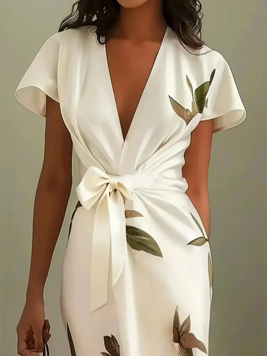 Elin™ | Luxe bloemenprint wikkeljurk – Tijdloze elegantie voor elke gelegenheid - Image 2