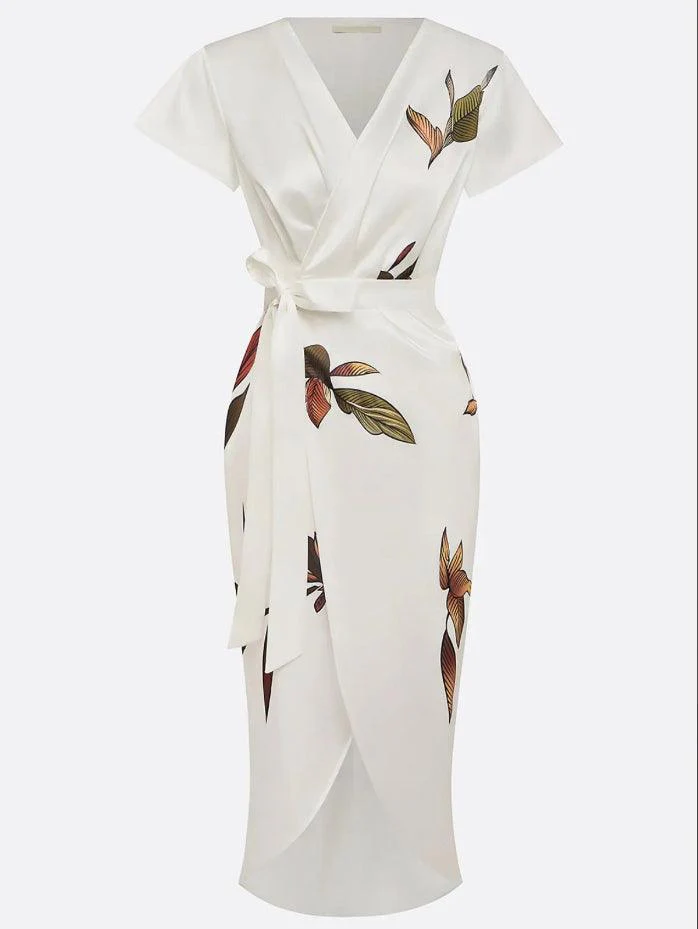 Elin™ | Luxe bloemenprint wikkeljurk – Tijdloze elegantie voor elke gelegenheid - Image 4