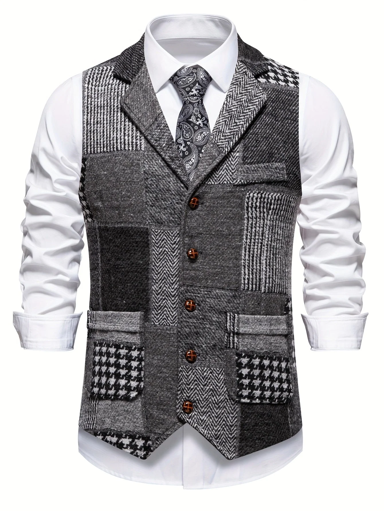 Gabriel™ | Heritage Patchwork Gilet – Klassieke elegantie die opvalt - Image 2