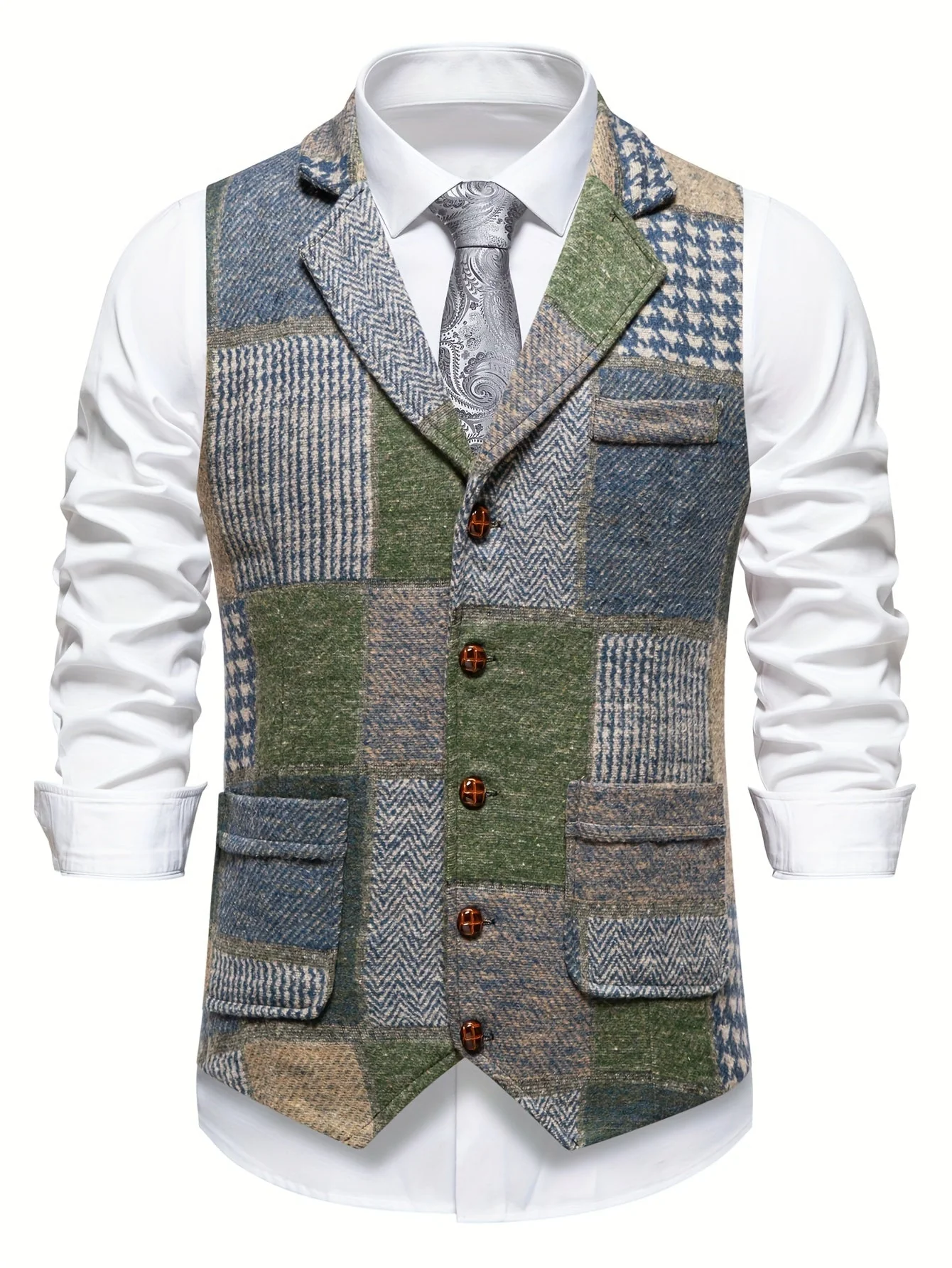 Gabriel™ | Heritage Patchwork Gilet – Klassieke elegantie die opvalt - Image 4