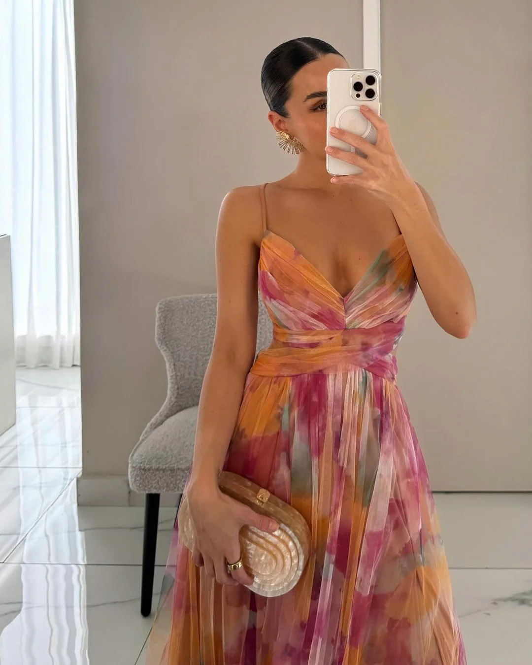 Giselle™ | Luxe maxi-jurk van bloemenchiffon – Sierlijke bewegingen en tijdloze stijl - Image 2