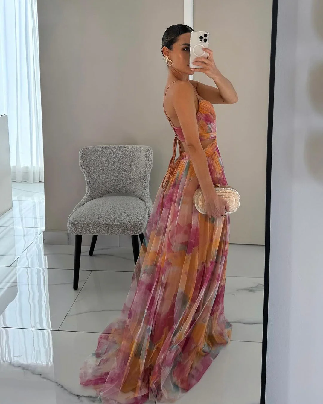 Giselle™ | Luxe maxi-jurk van bloemenchiffon – Sierlijke bewegingen en tijdloze stijl - Image 3