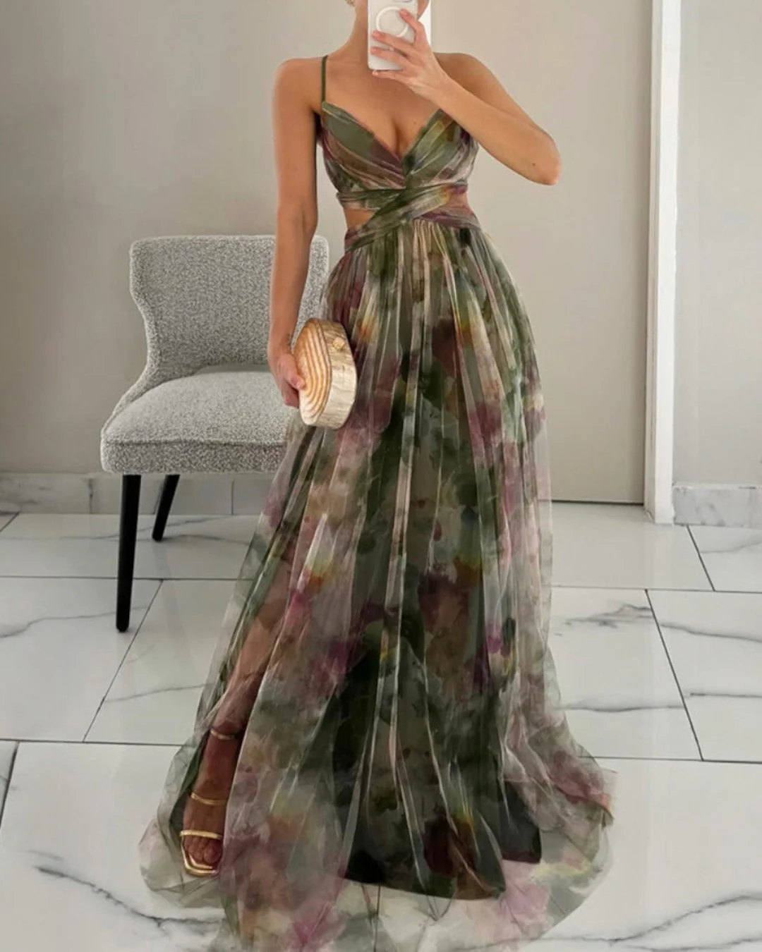 Giselle™ | Luxe maxi-jurk van bloemenchiffon – Sierlijke bewegingen en tijdloze stijl - Image 4