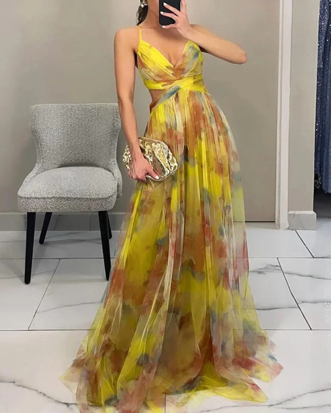 Giselle™ | Luxe maxi-jurk van bloemenchiffon – Sierlijke bewegingen en tijdloze stijl - Image 7