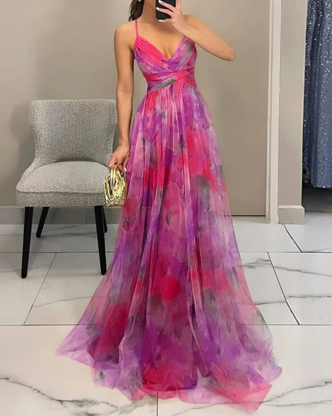 Giselle™ | Luxe maxi-jurk van bloemenchiffon – Sierlijke bewegingen en tijdloze stijl - Image 8