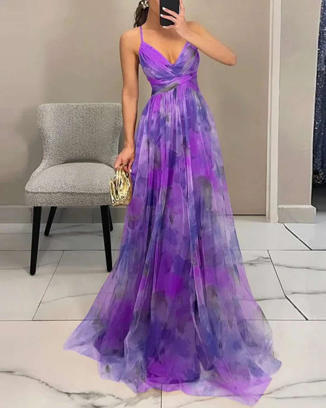 Giselle™ | Luxe maxi-jurk van bloemenchiffon – Sierlijke bewegingen en tijdloze stijl - Image 9