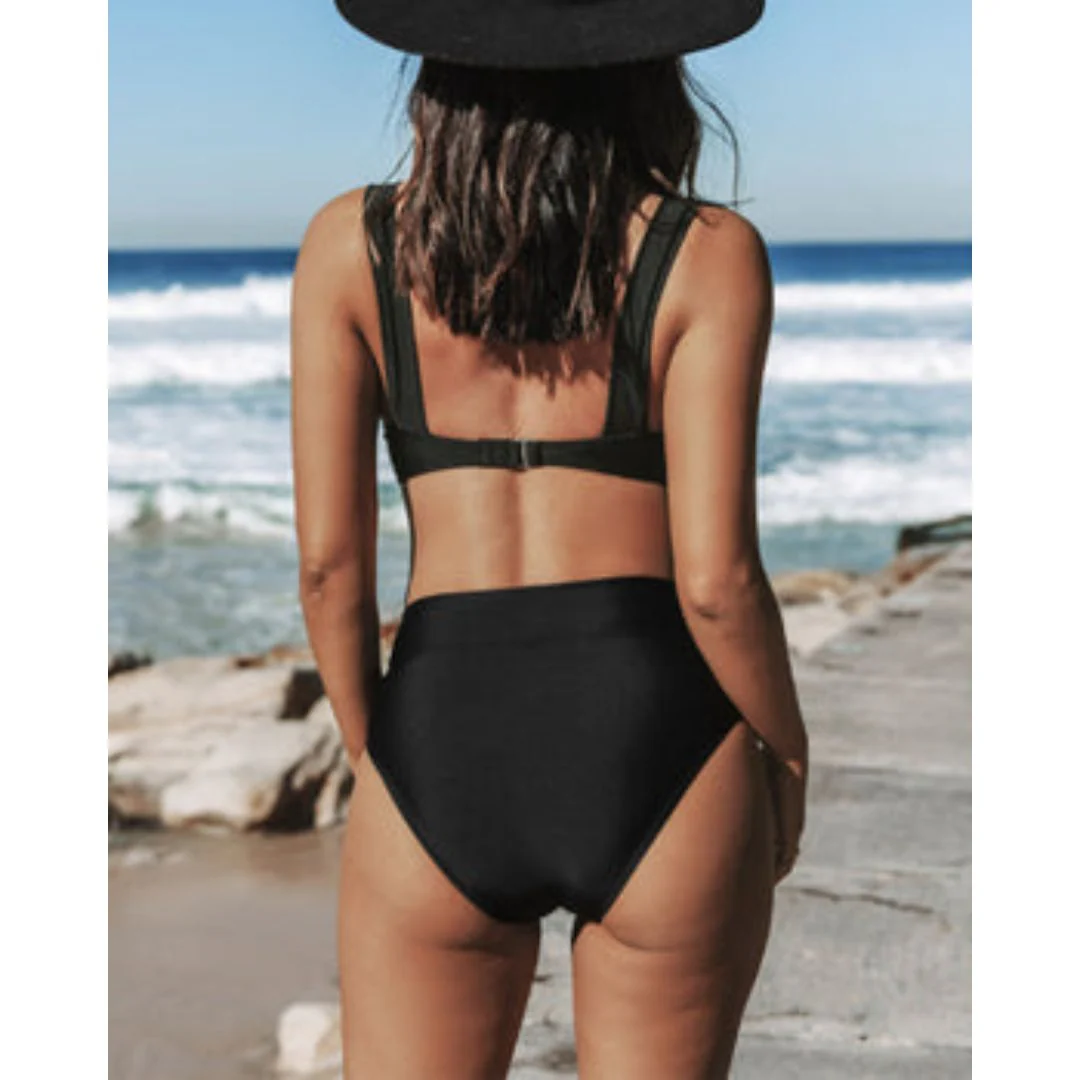 Hilde - Effen Hoge Taille Badpak - Image 11