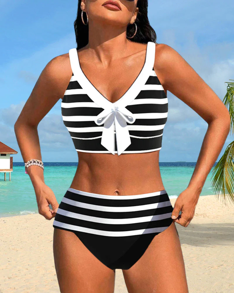 Ivyleen® | Gestreepte bikini met hoge taille - Image 12
