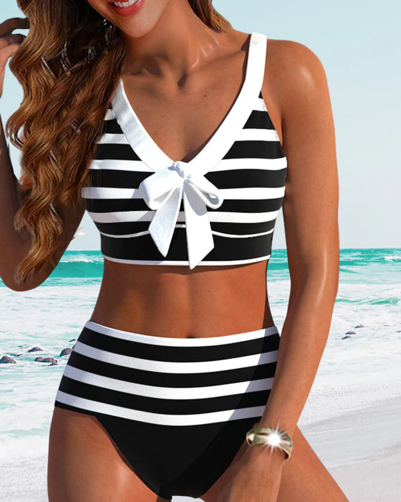 Ivyleen® | Gestreepte bikini met hoge taille - Image 4