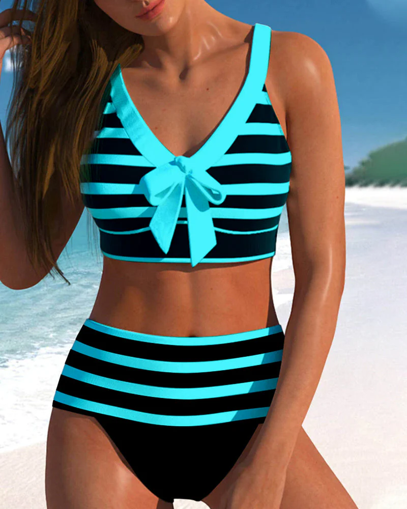 Ivyleen® | Gestreepte bikini met hoge taille - Image 8