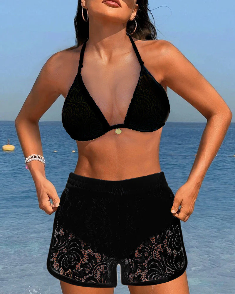 Karen® | Elegante Effen Kanten Bikiniset. - Image 8