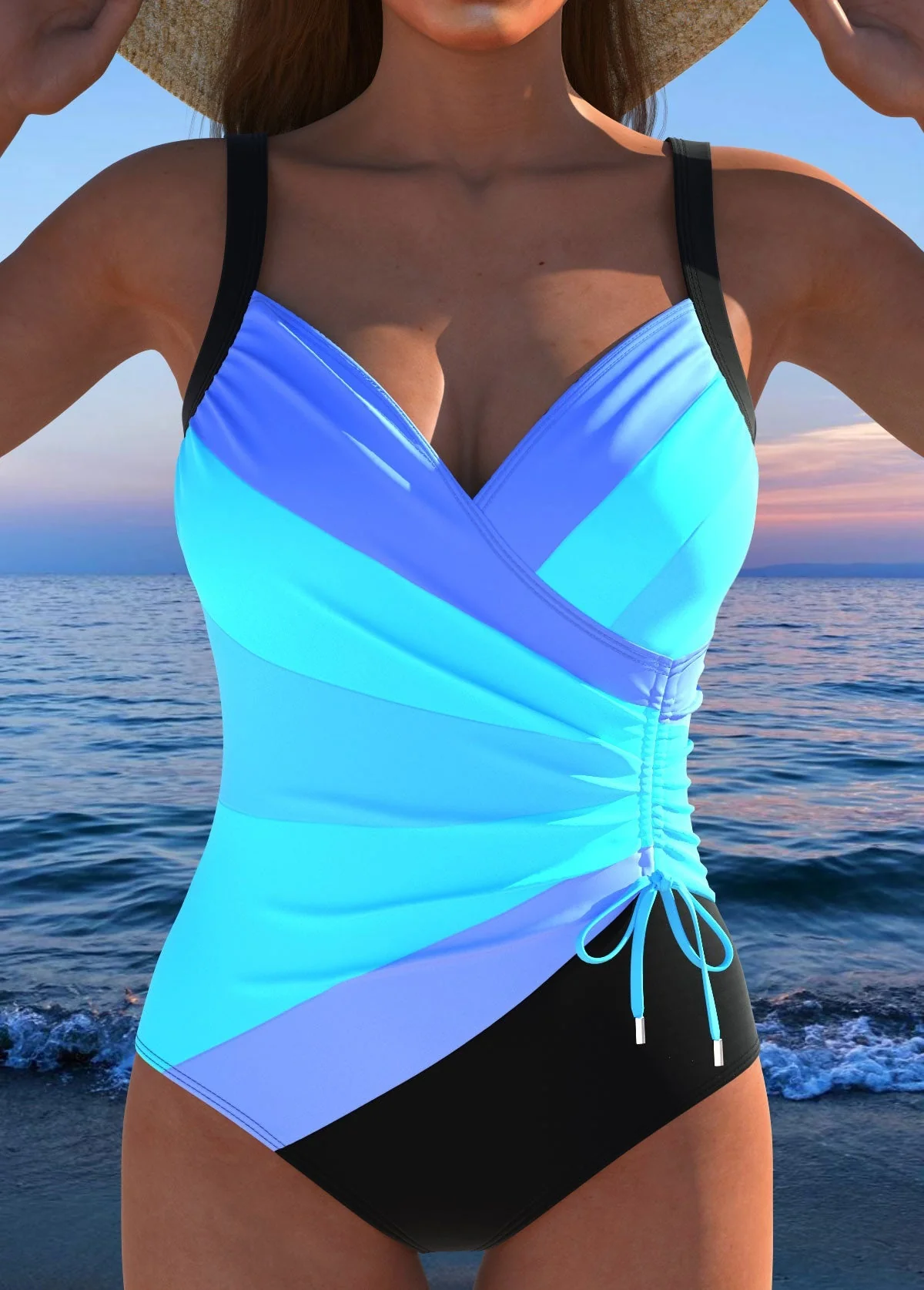 Lexie-Luxe Surplice Badpak met Kleurrijke Print . - Image 3