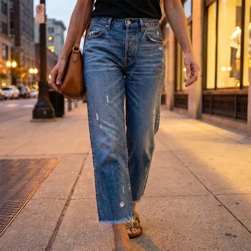 Wieke™ | Premium Cropped Jeans – Tijdloze Pasvorm & Moeiteloze Stijl - Image 6