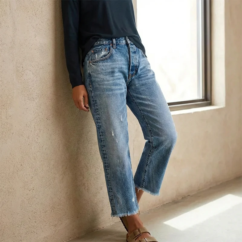 Wieke™ | Premium Cropped Jeans – Tijdloze Pasvorm & Moeiteloze Stijl - Image 7