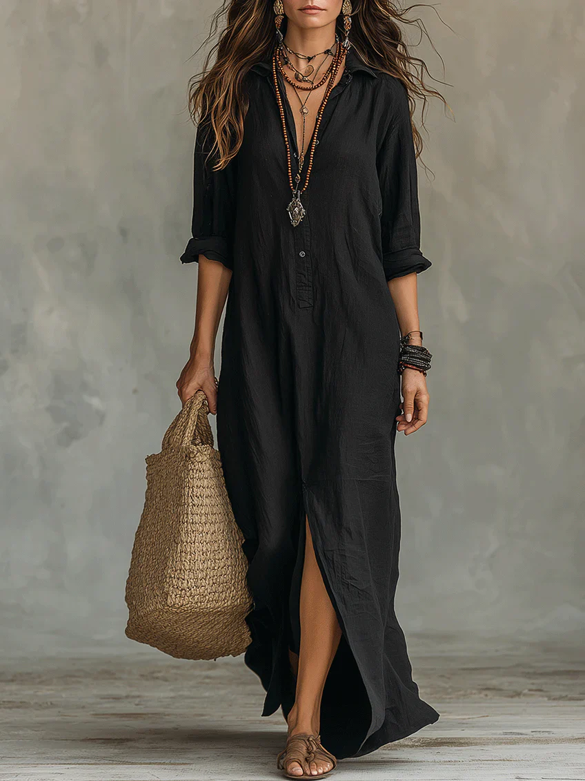 Yfke™ | Maxi Jurk met Knopen – Vloeiende Elegantie & Luchtig Comfort - Image 2