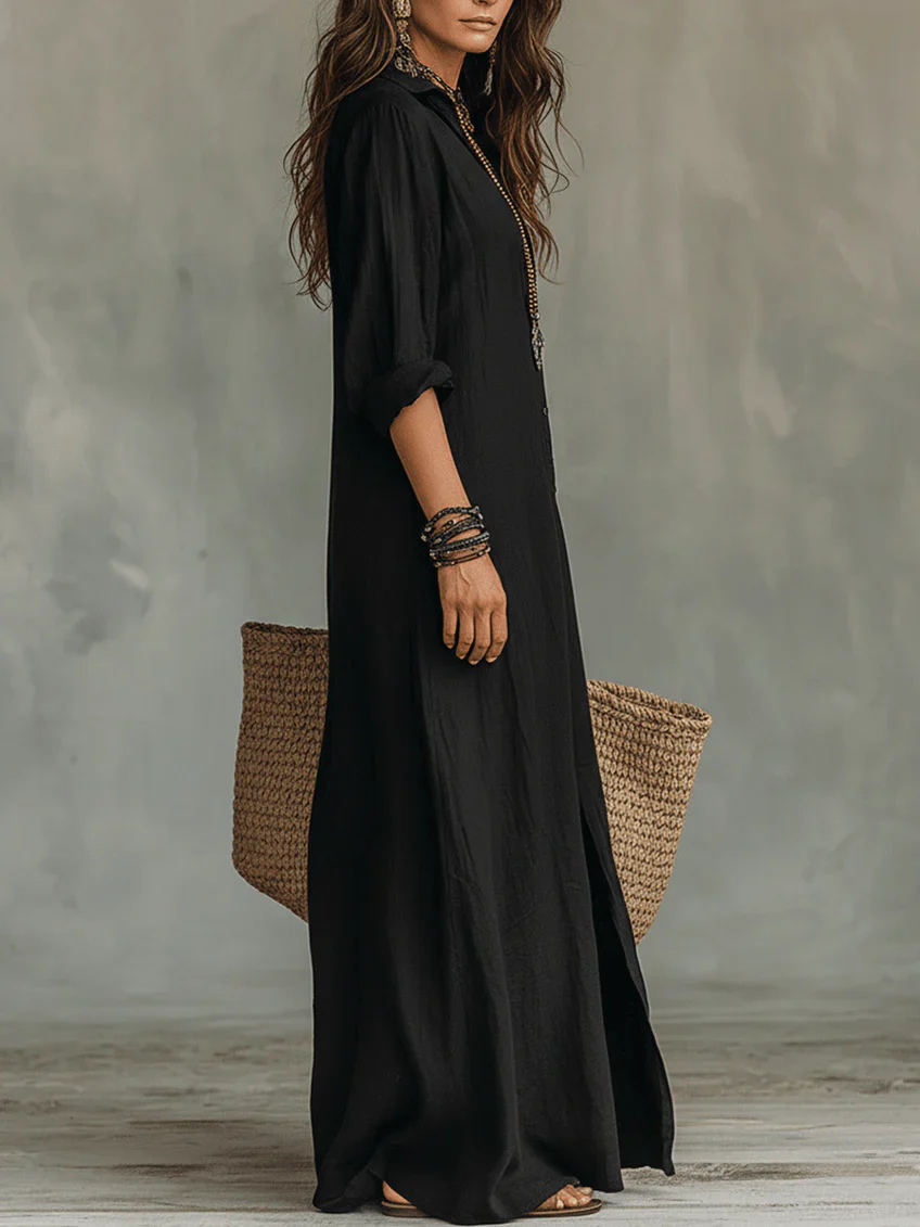 Yfke™ | Maxi Jurk met Knopen – Vloeiende Elegantie & Luchtig Comfort - Image 3