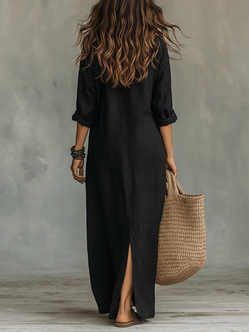 Yfke™ | Maxi Jurk met Knopen – Vloeiende Elegantie & Luchtig Comfort - Image 4