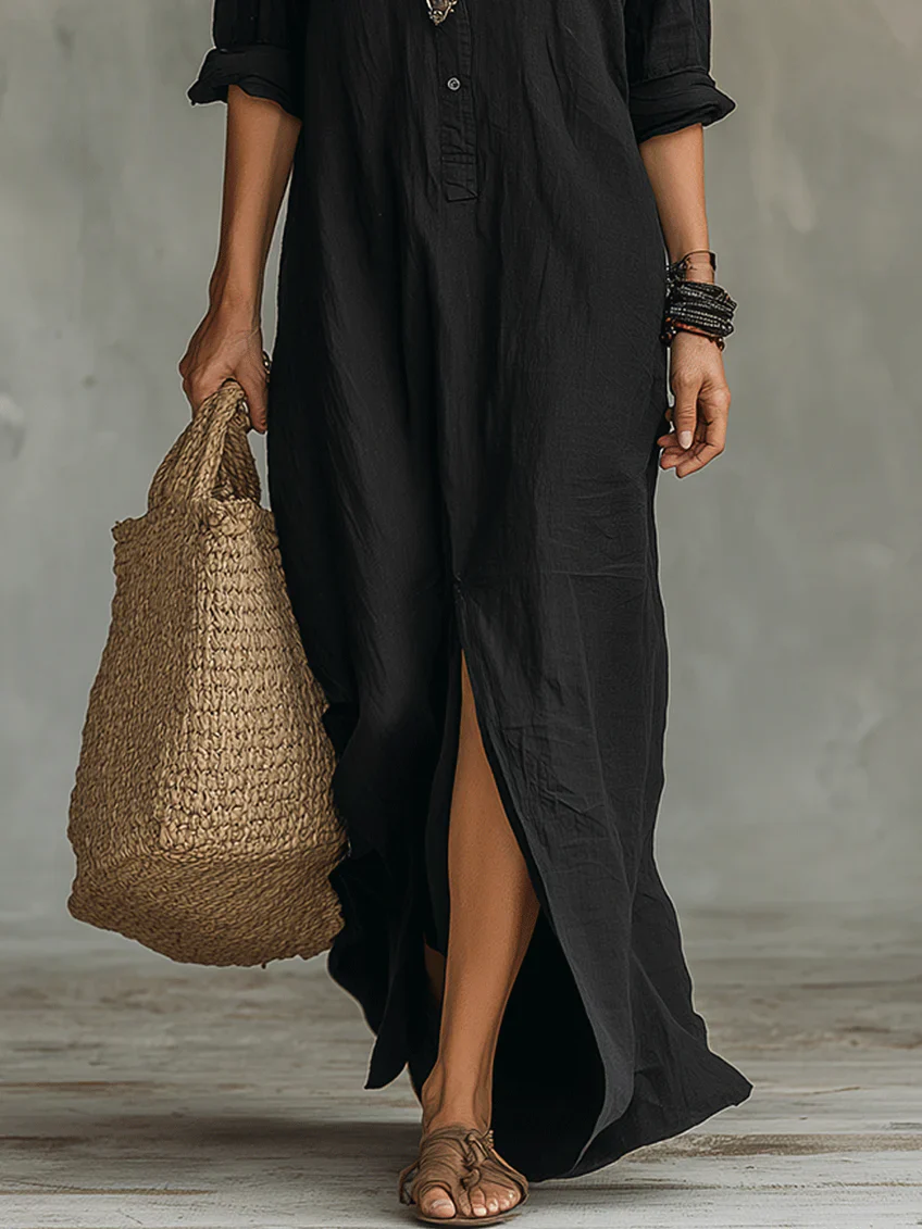 Yfke™ | Maxi Jurk met Knopen – Vloeiende Elegantie & Luchtig Comfort - Image 6
