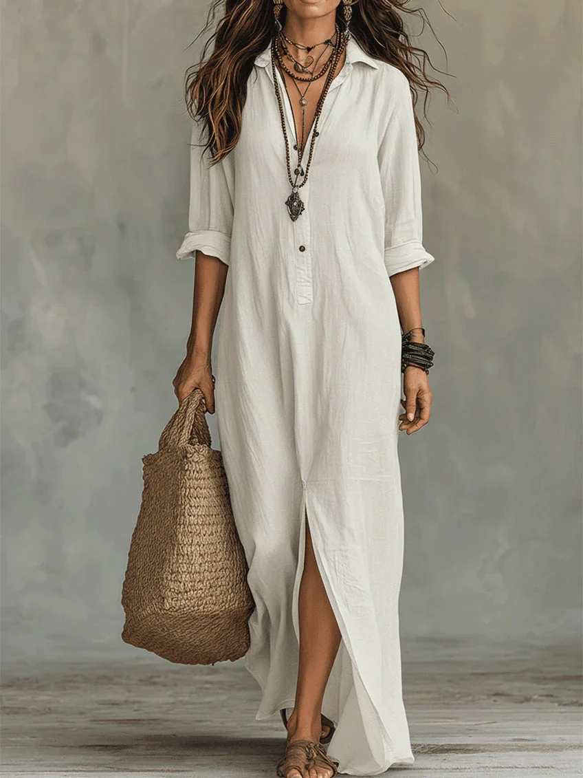 Yfke™ | Maxi Jurk met Knopen – Vloeiende Elegantie & Luchtig Comfort - Image 7